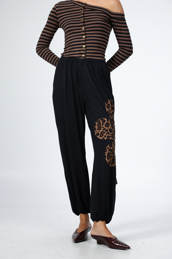 Winding Black/Leopard Joggers