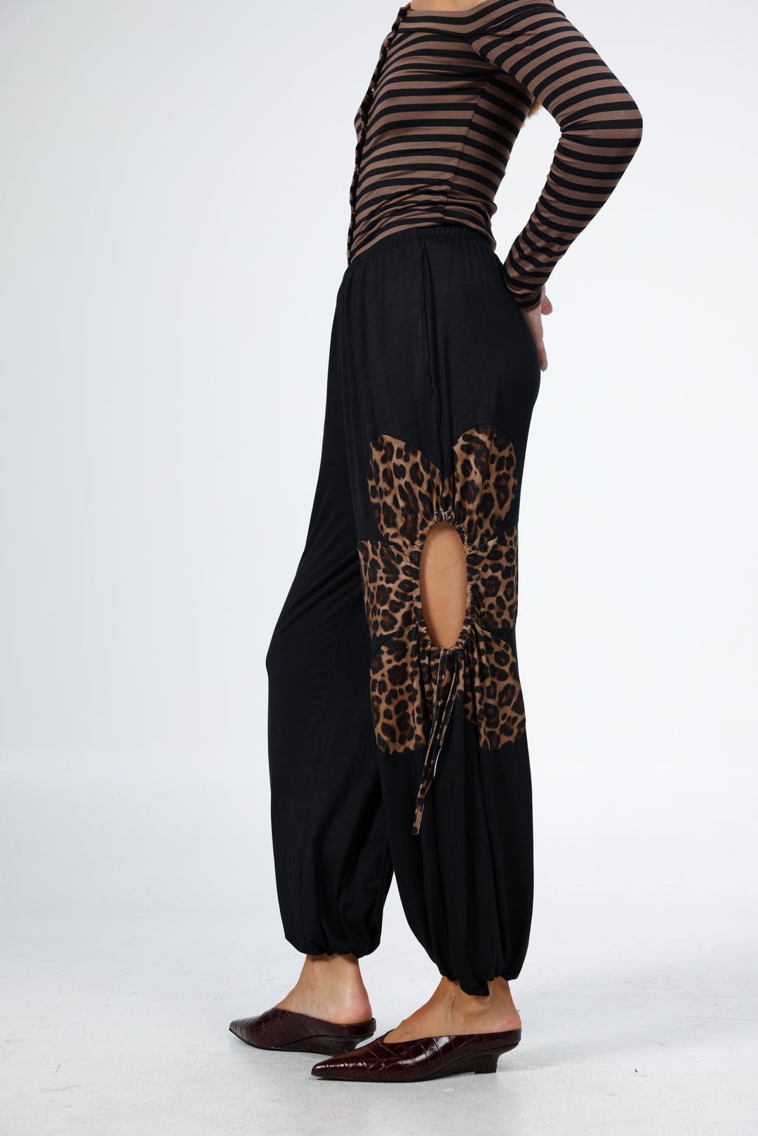 Winding Black/Leopard Joggers