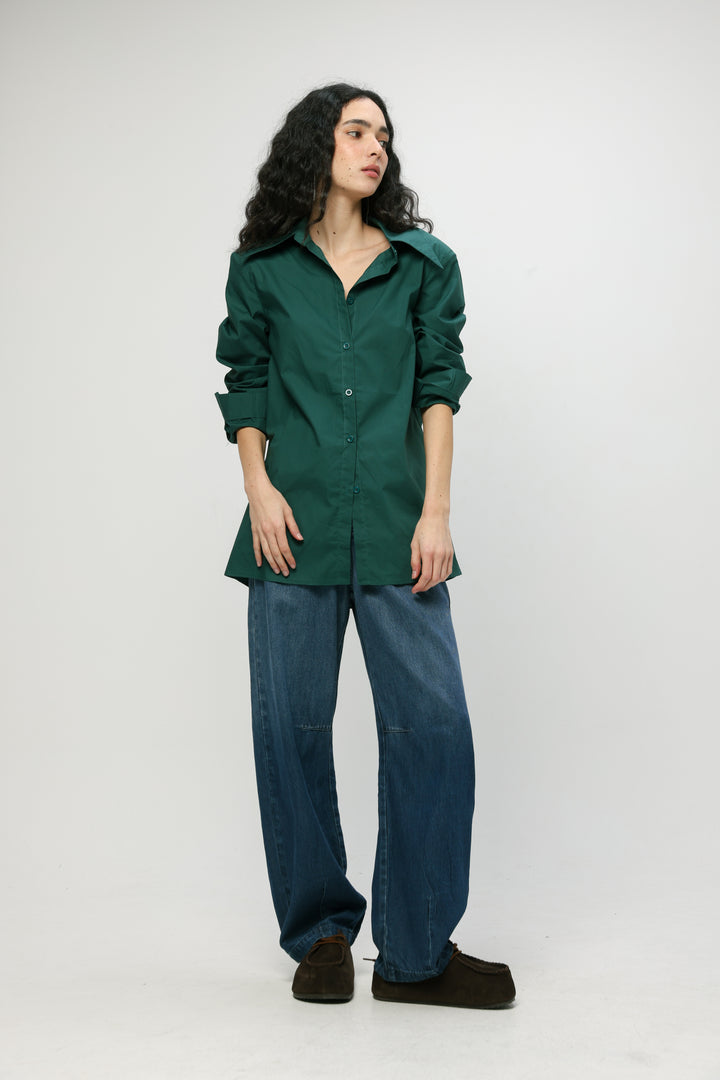 Padded Green Buttoned Shirt