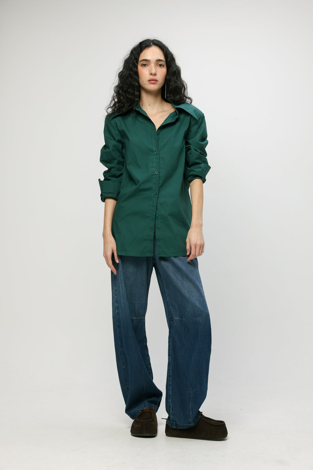 Padded Green Buttoned Shirt