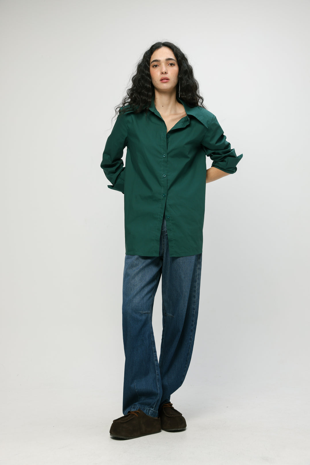 Padded Green Buttoned Shirt