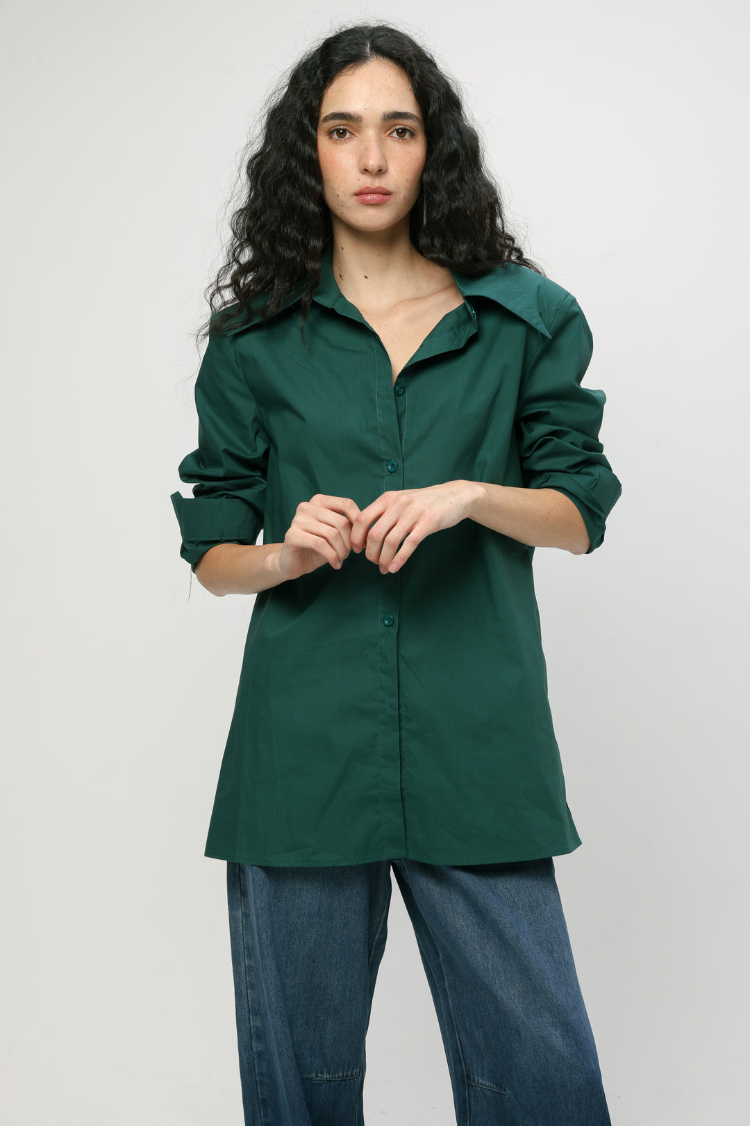 Padded Green Buttoned Shirt
