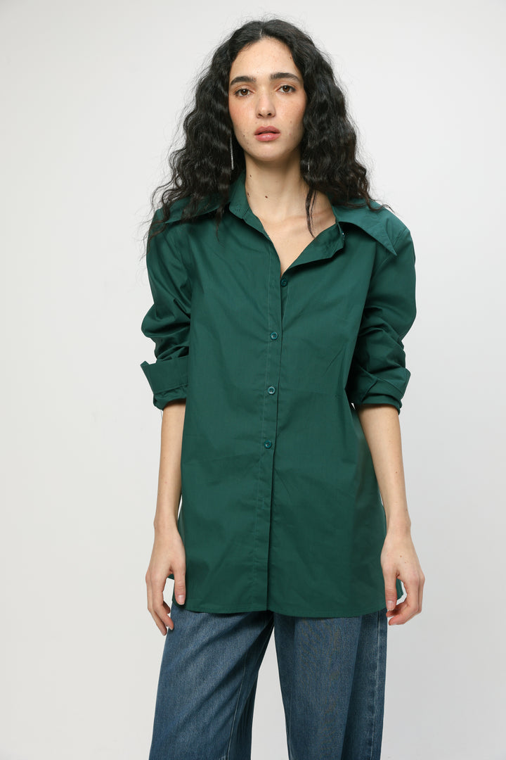 Padded Green Buttoned Shirt