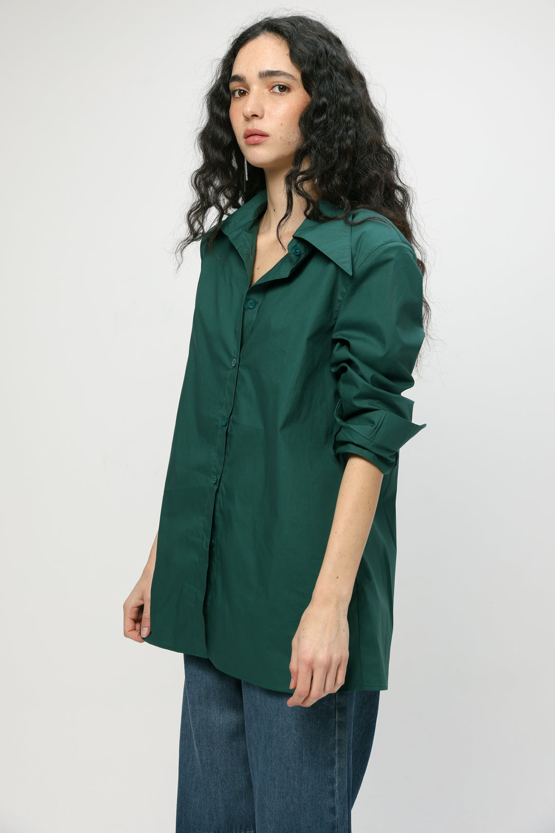 Padded Green Buttoned Shirt