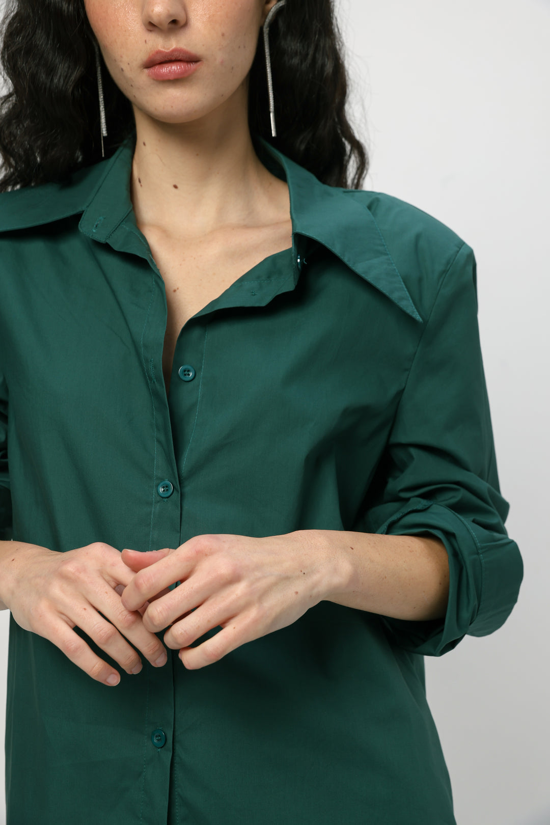 Padded Green Buttoned Shirt