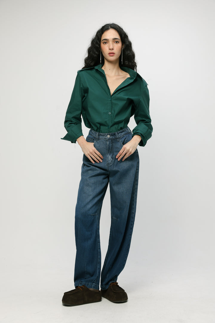 Padded Green Buttoned Shirt