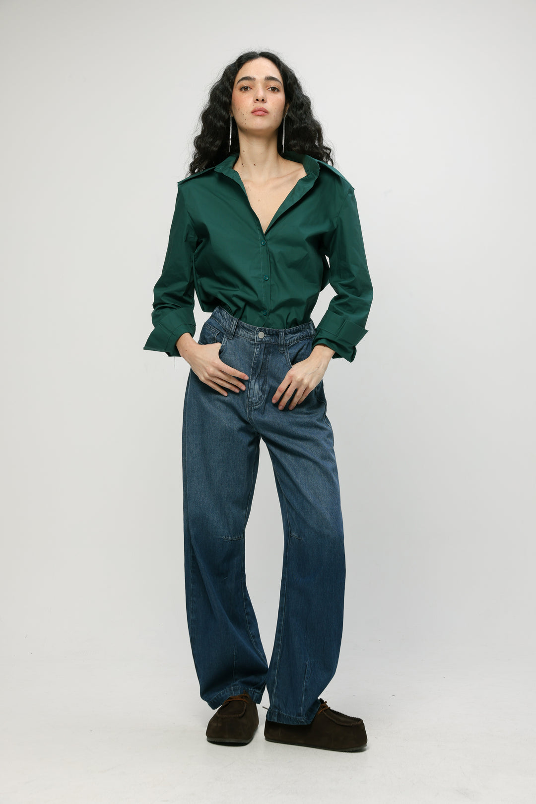 Padded Green Buttoned Shirt