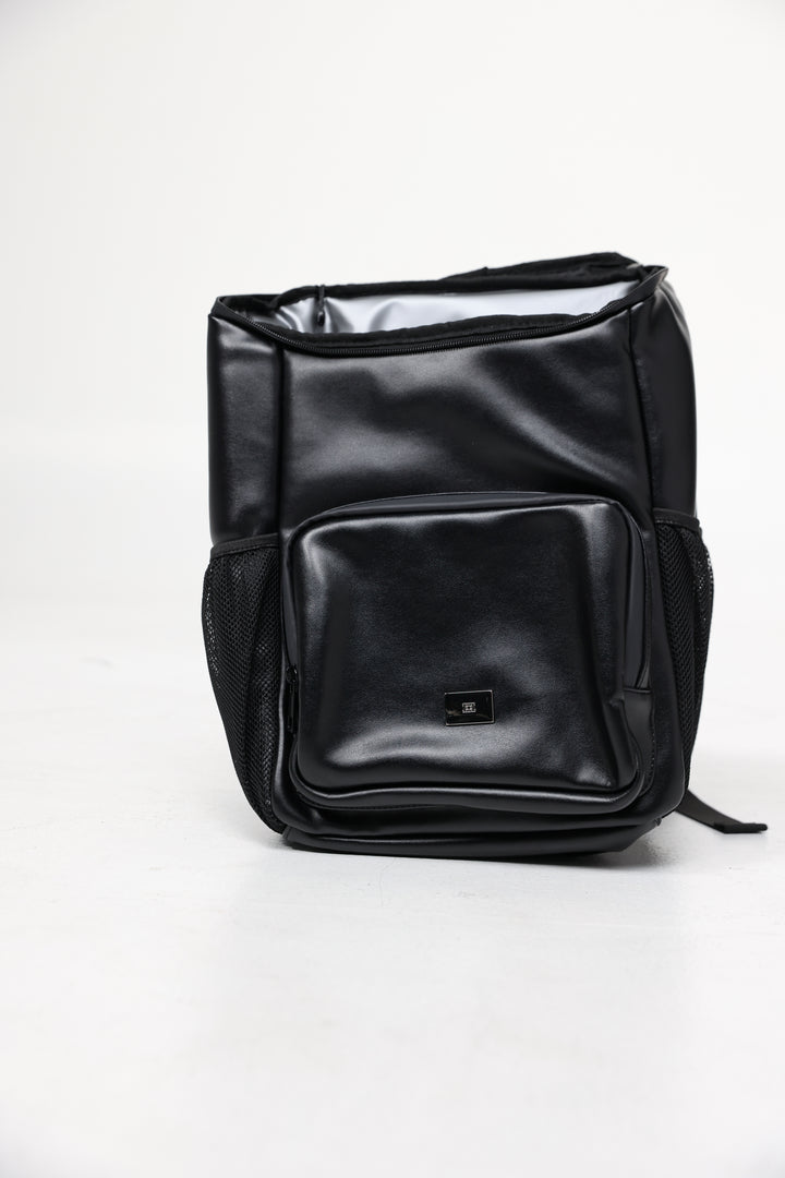 תיק שחור 100% עור איכותי Black Leather Backpack