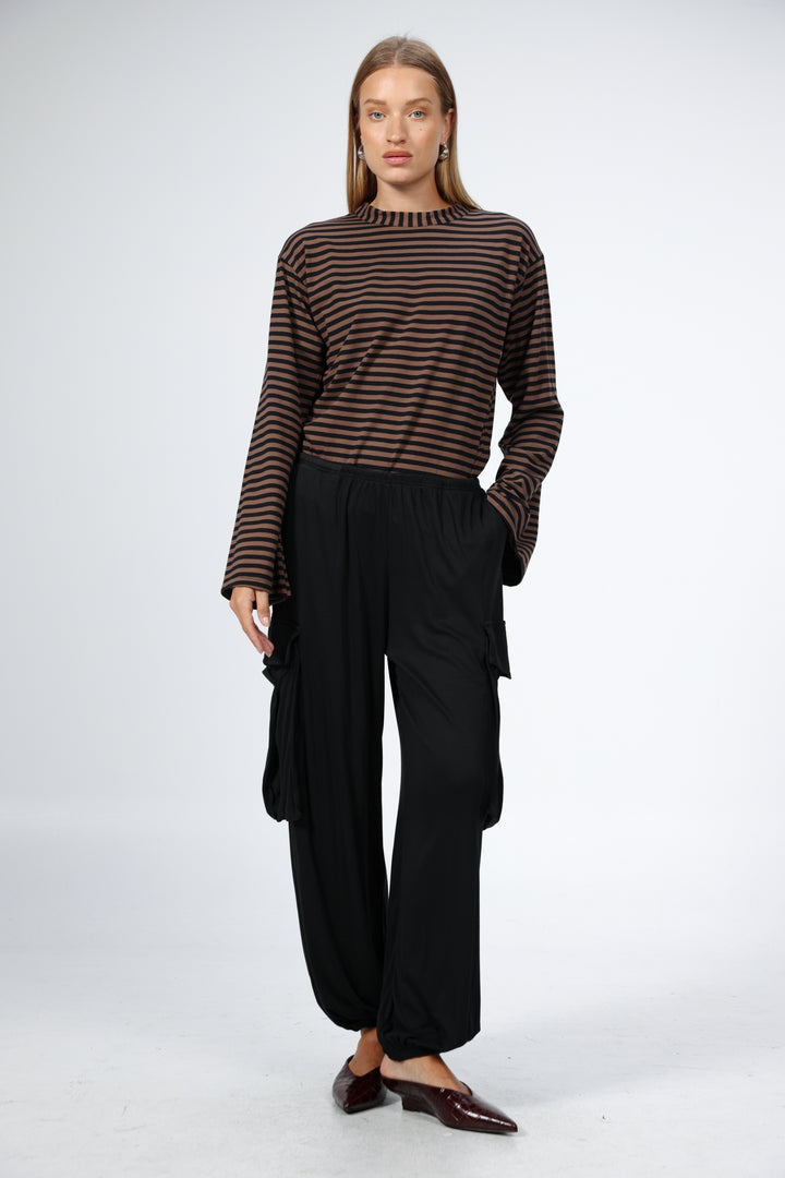 Boyfriend Brown Stripes Shirt