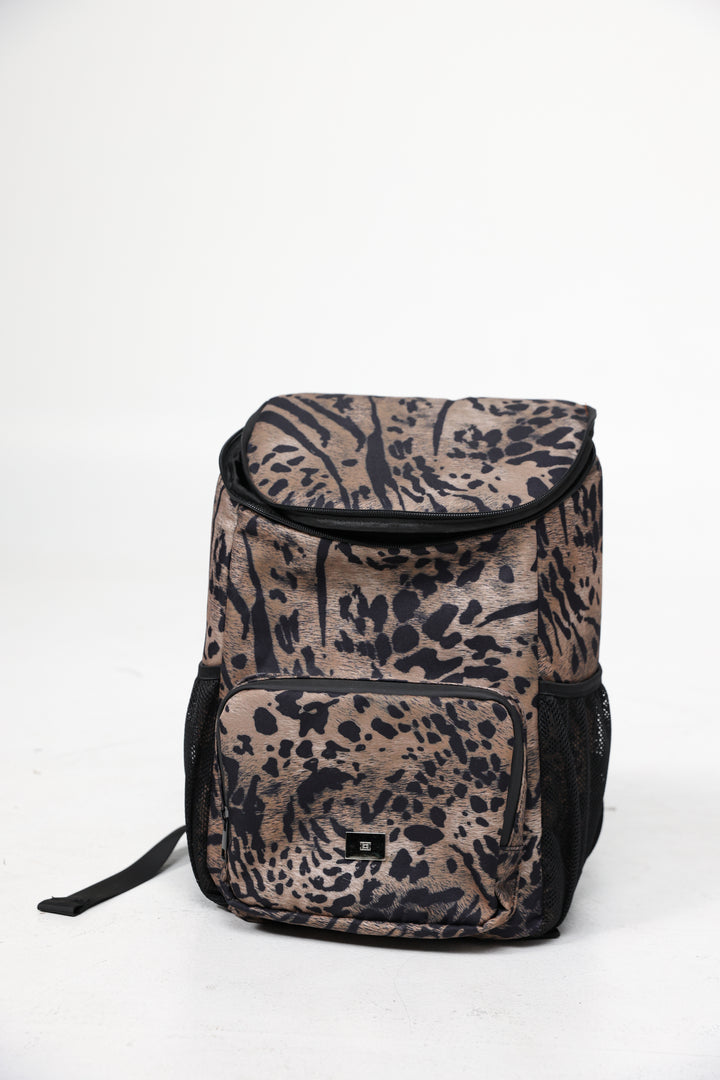 תיק גב מנומר עם כיס קדמי Leopard Backpack