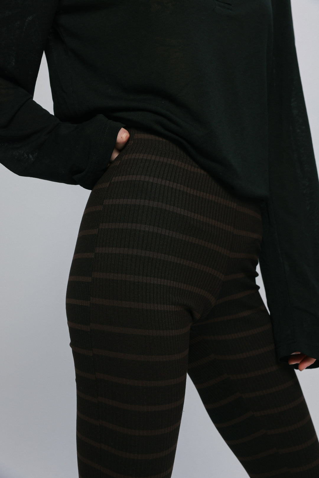Moosh Brown Striped Legging