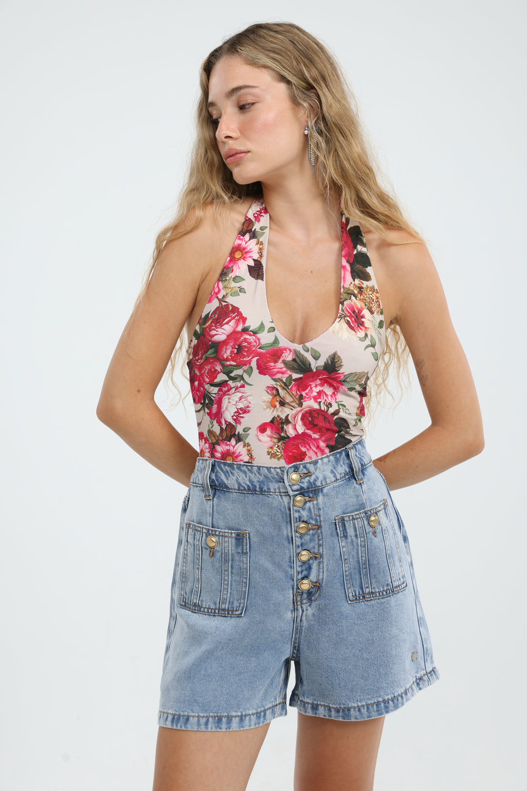 Note Pink Floral Bodysuit