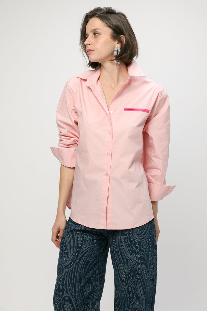 Accent Pocket Light Pink Buttoned Shirt