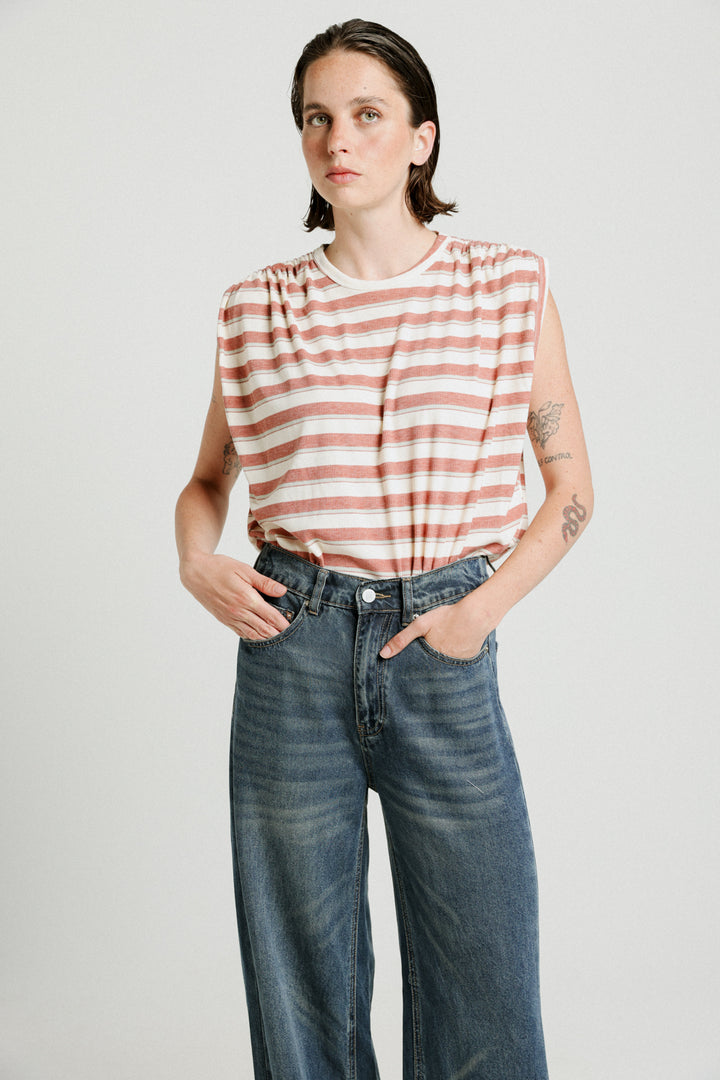 Tank You Brick Stripes Top