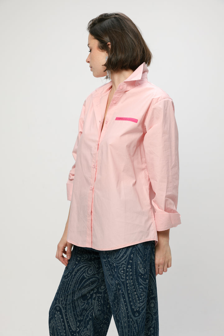 Accent Pocket Light Pink Buttoned Shirt