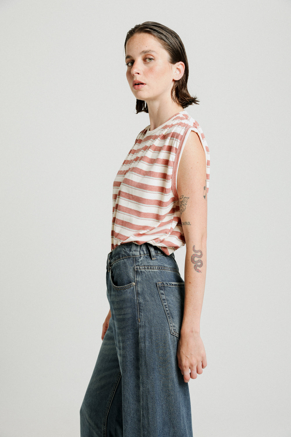 Tank You Brick Stripes Top