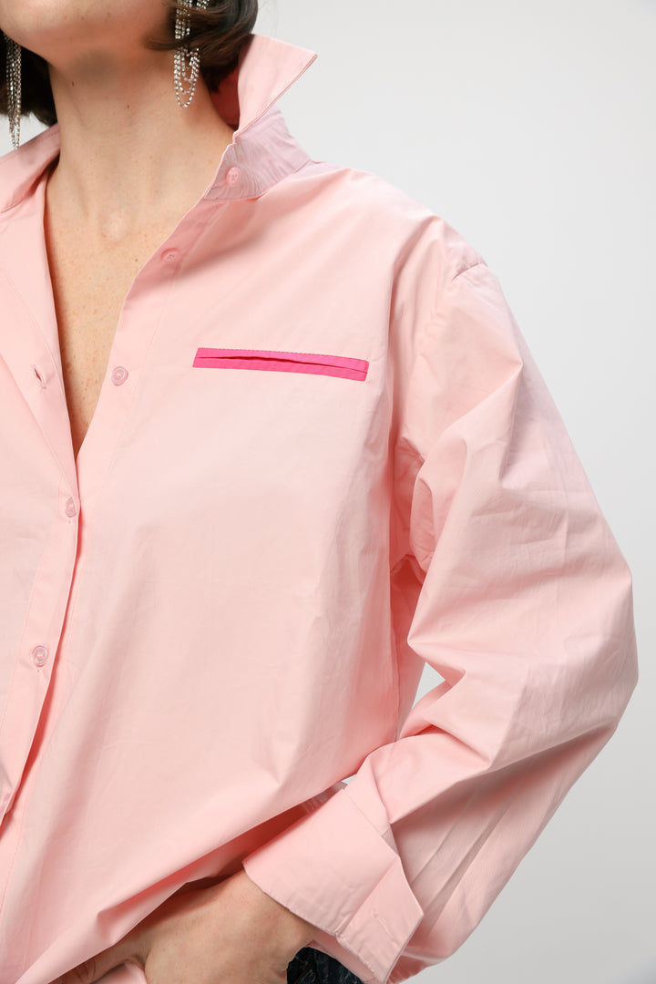 Accent Pocket Light Pink Buttoned Shirt