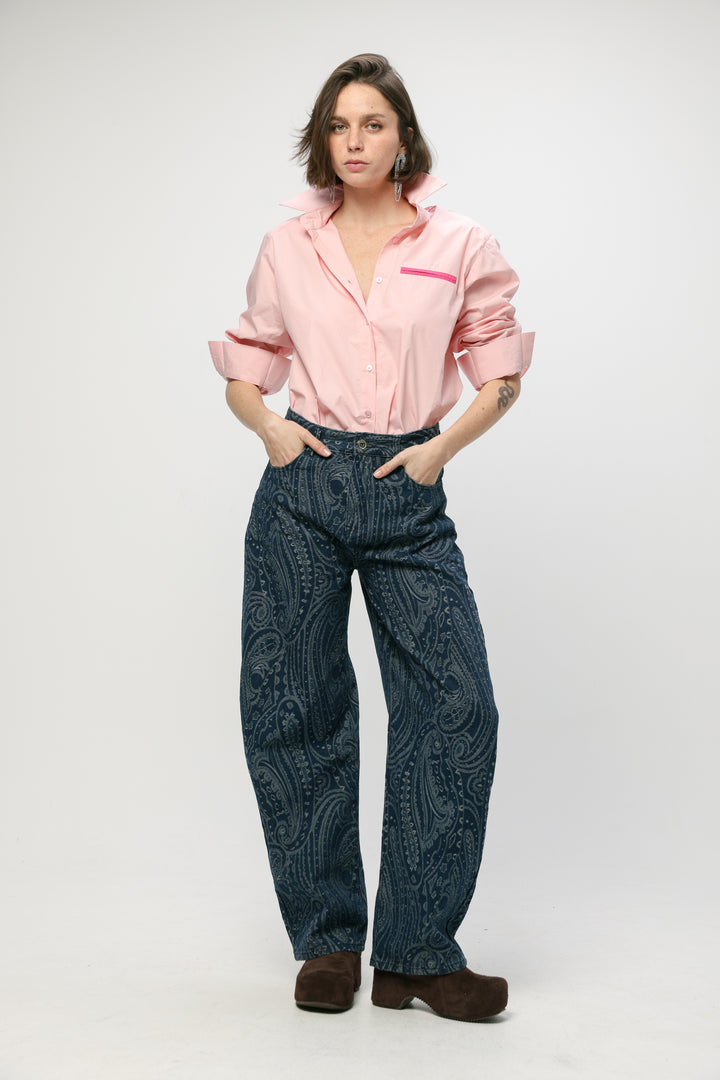 Accent Pocket Light Pink Buttoned Shirt