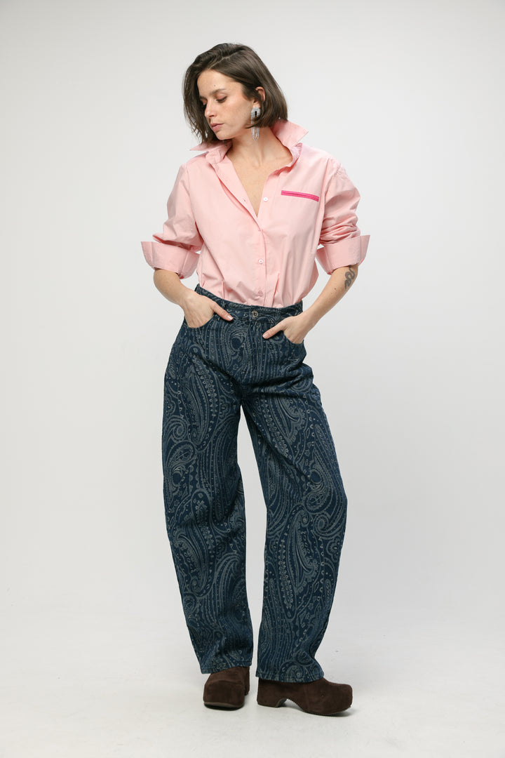 Accent Pocket Light Pink Buttoned Shirt