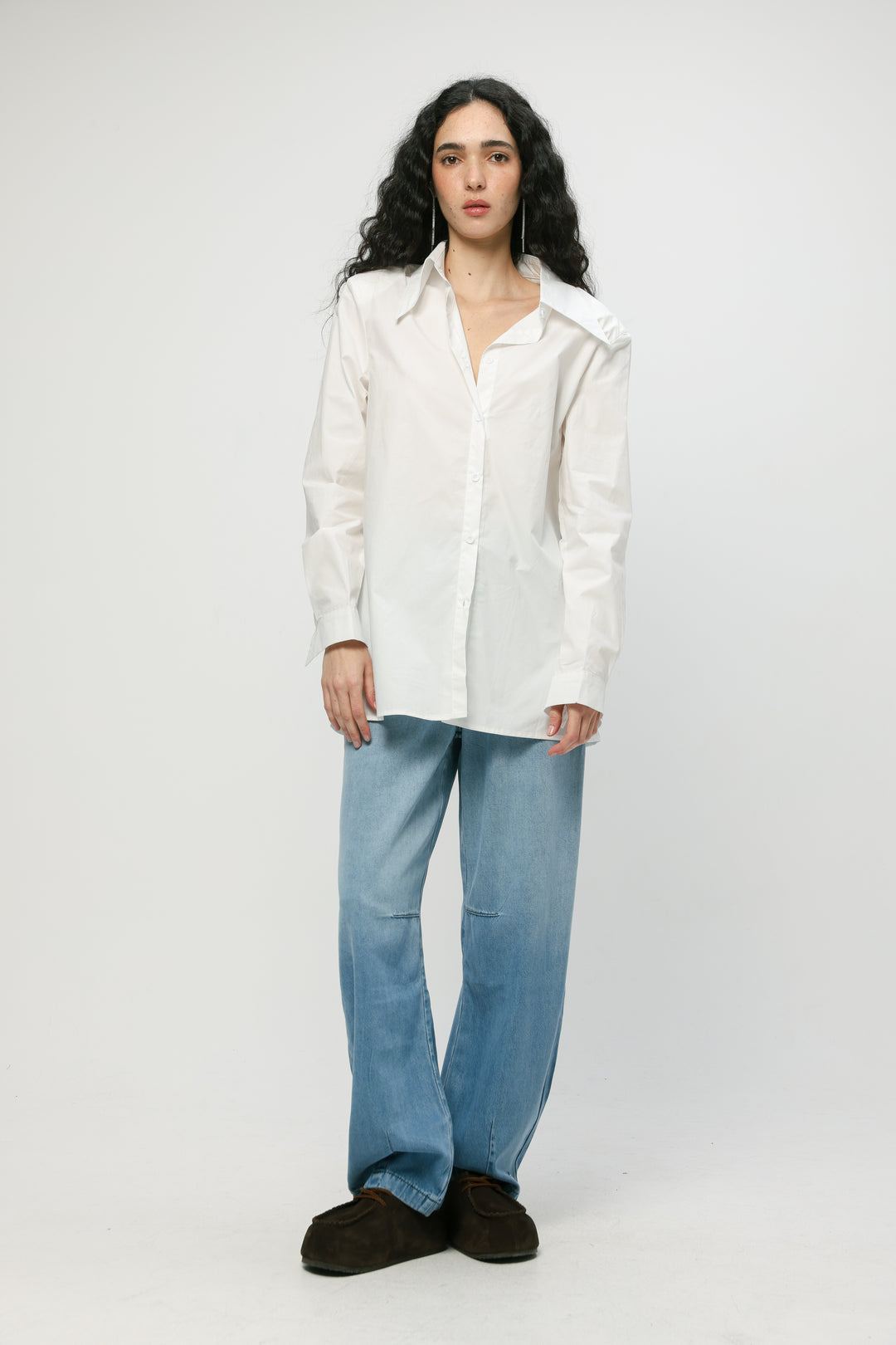 Padded White Buttoned Shirt