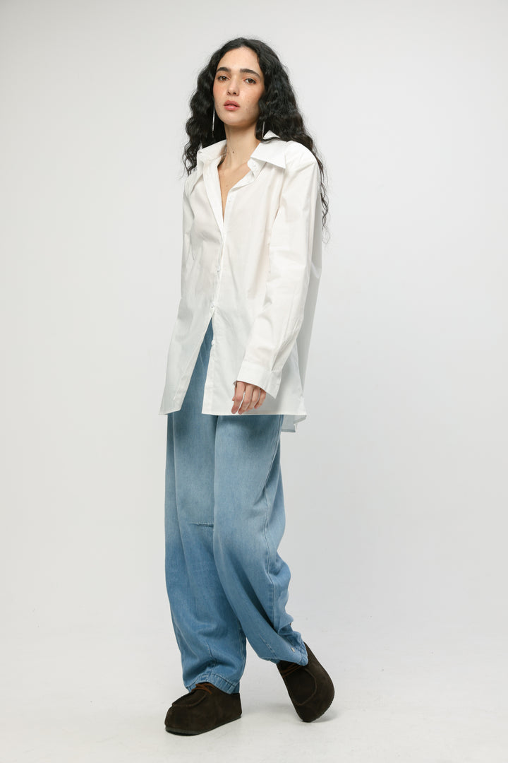 Padded White Buttoned Shirt