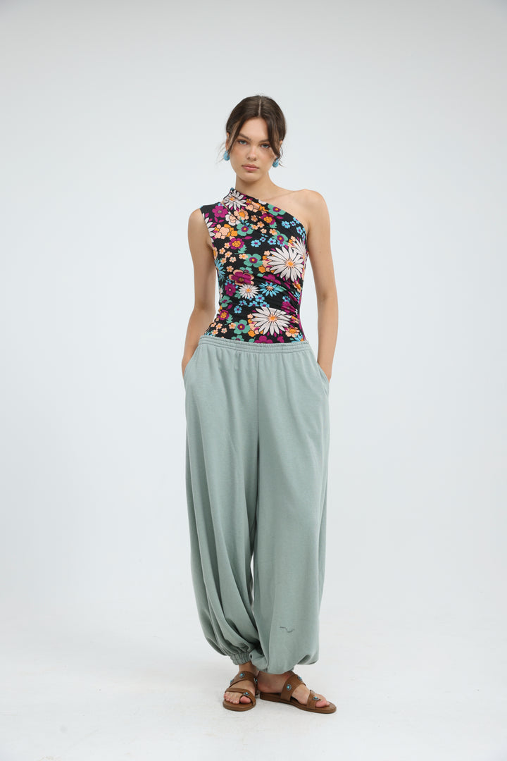 Fade Floral One Shoulder Top