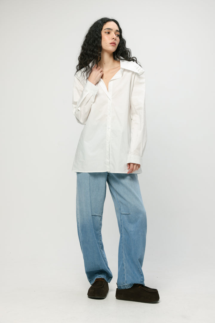 Padded White Buttoned Shirt