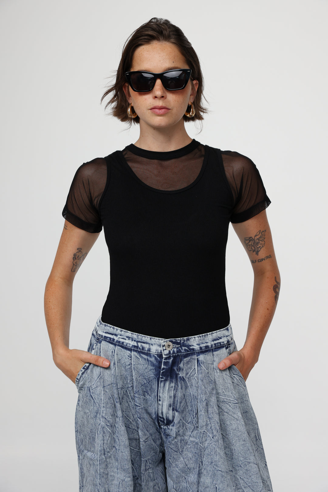 Job Black Mesh T-Shirt
