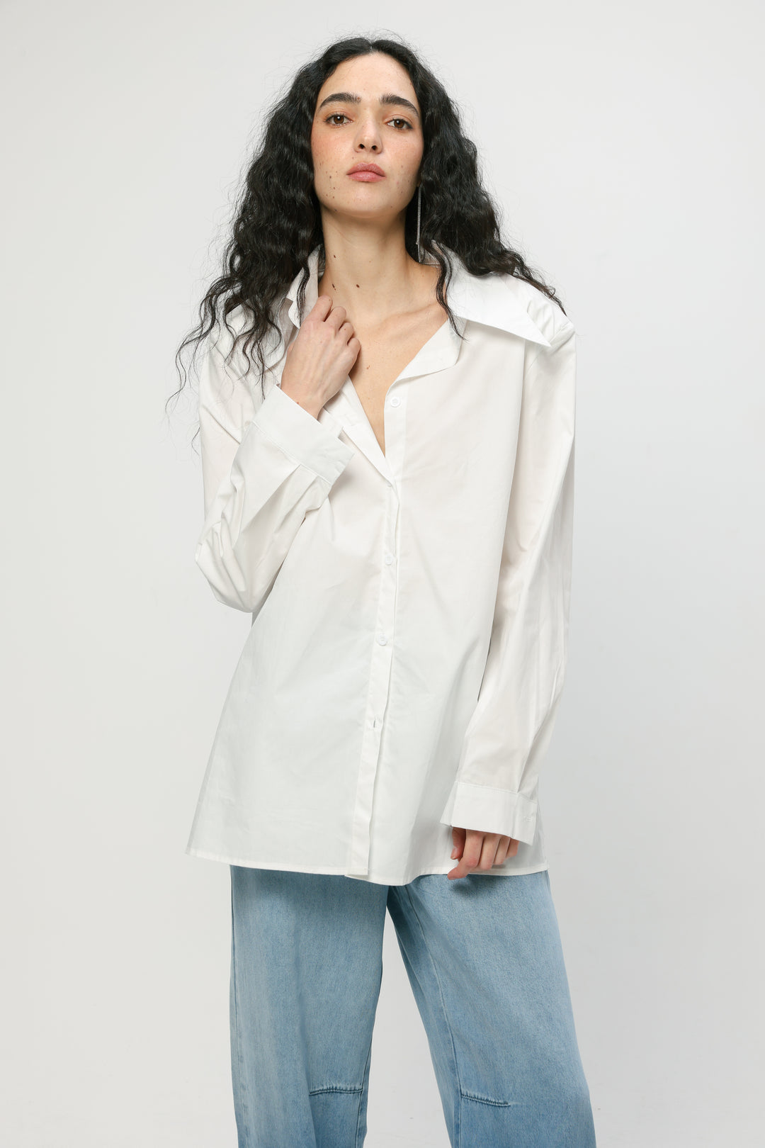 Padded White Buttoned Shirt