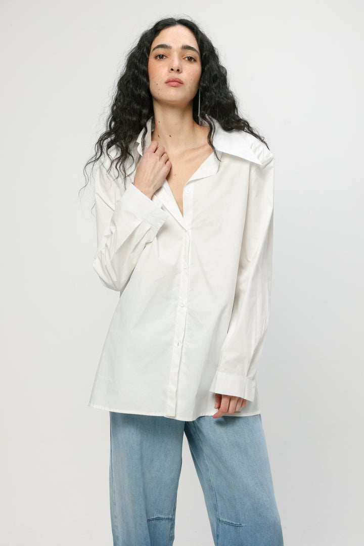 Padded White Buttoned Shirt