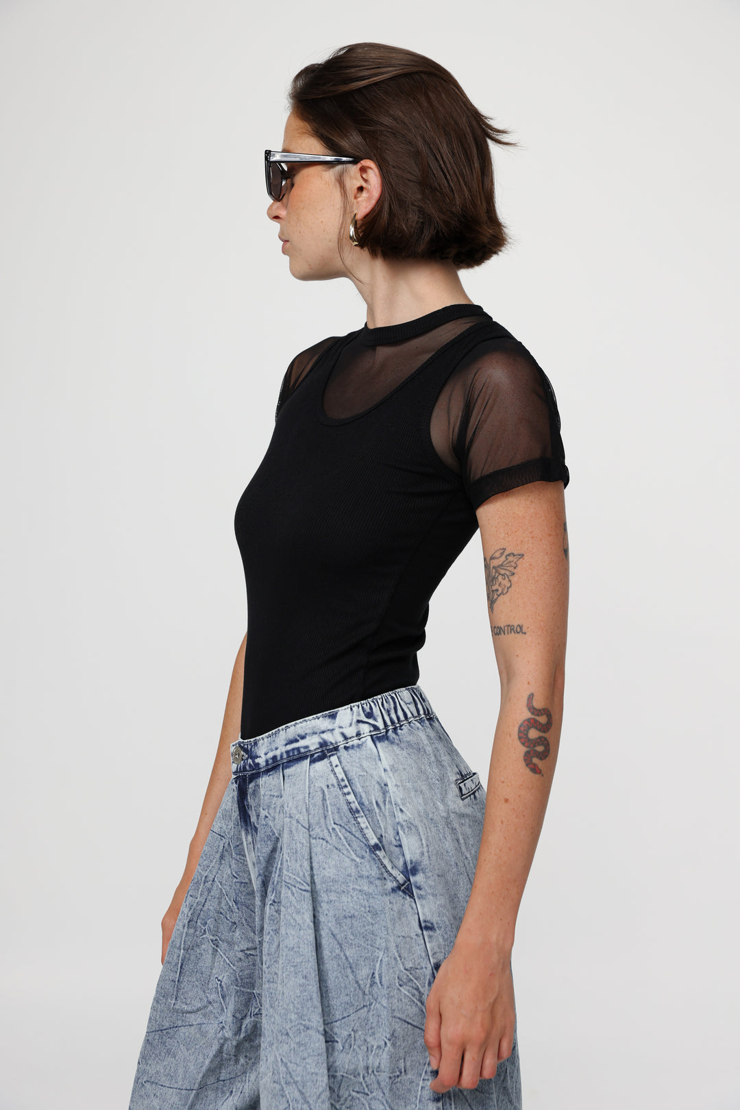 Job Black Mesh T-Shirt