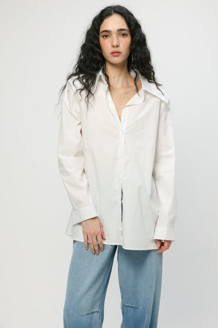 Padded White Buttoned Shirt