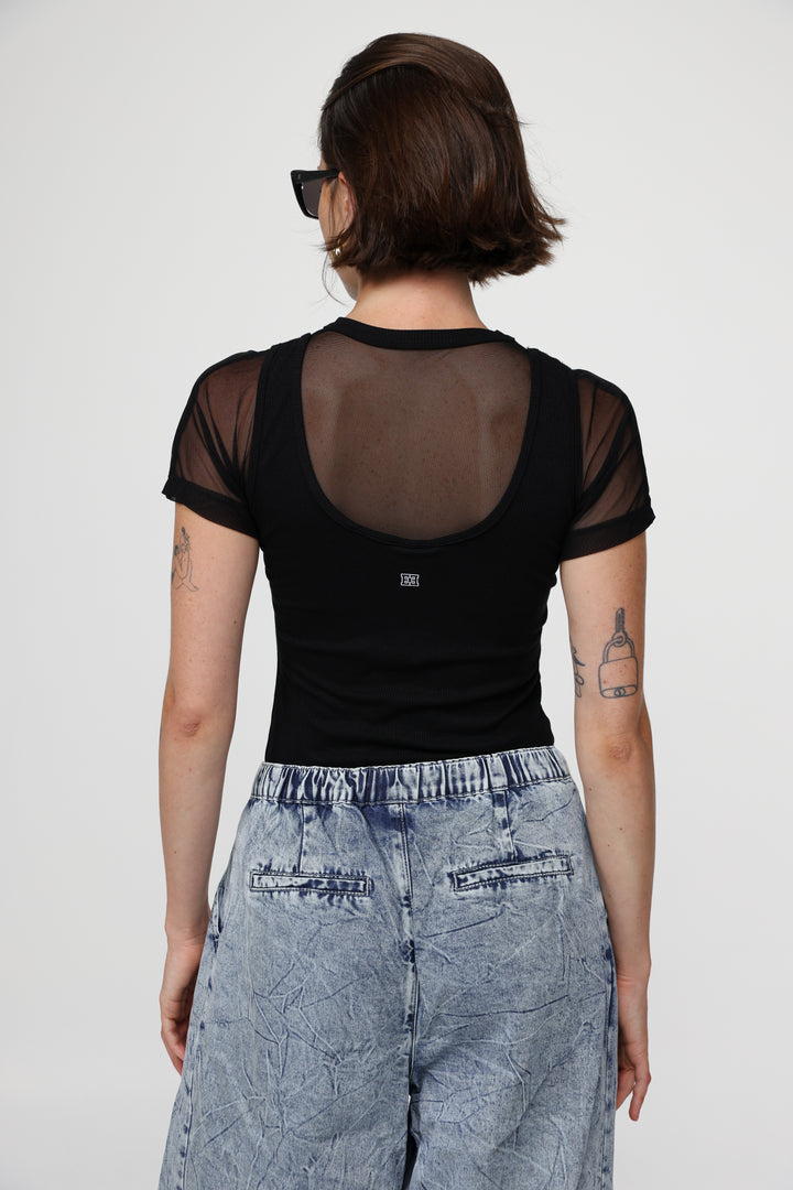 Job Black Mesh T-Shirt