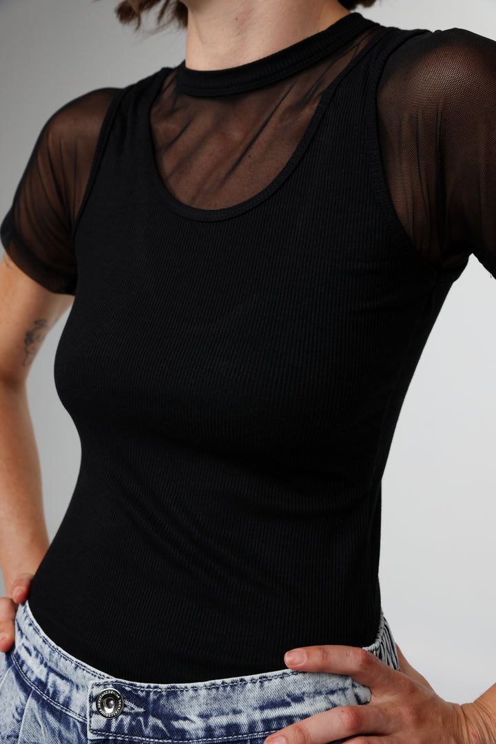 Job Black Mesh T-Shirt