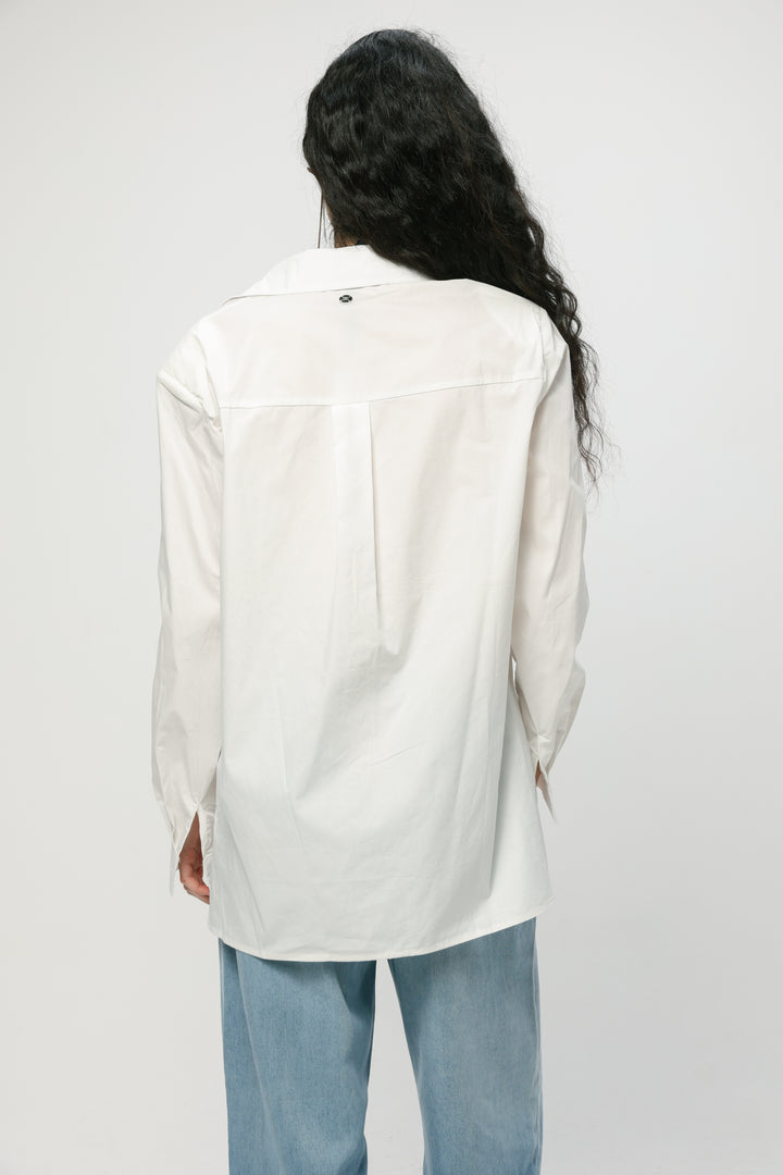 Padded White Buttoned Shirt