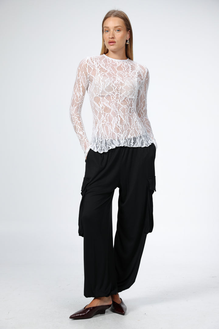 Cream Lace Shirt