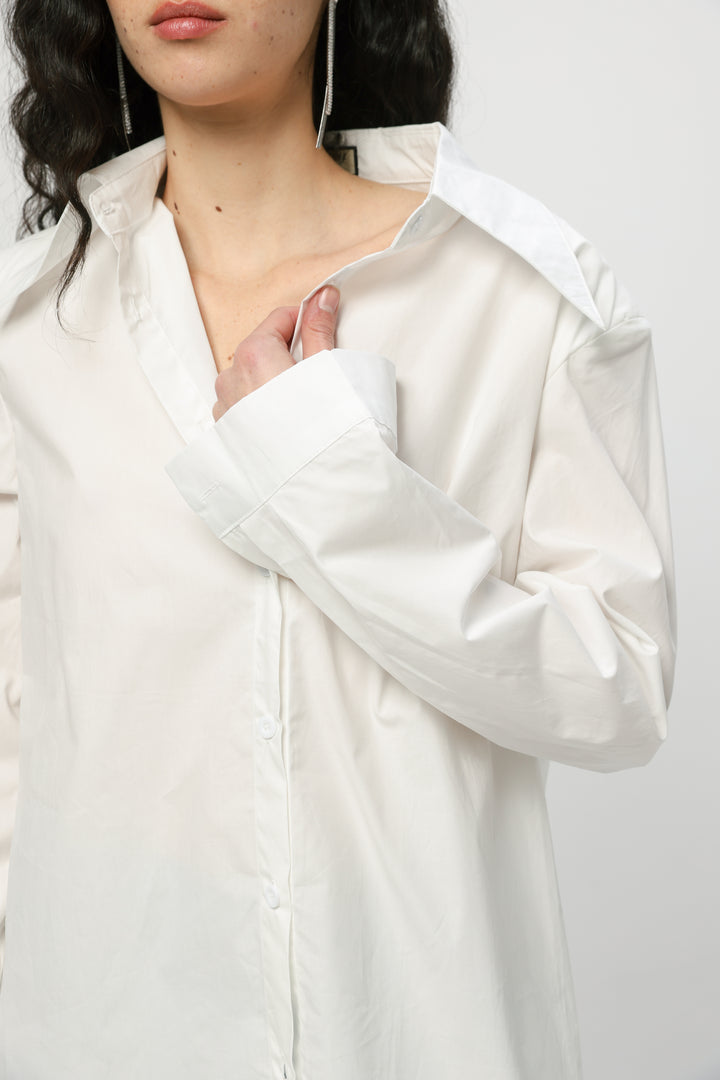 Padded White Buttoned Shirt