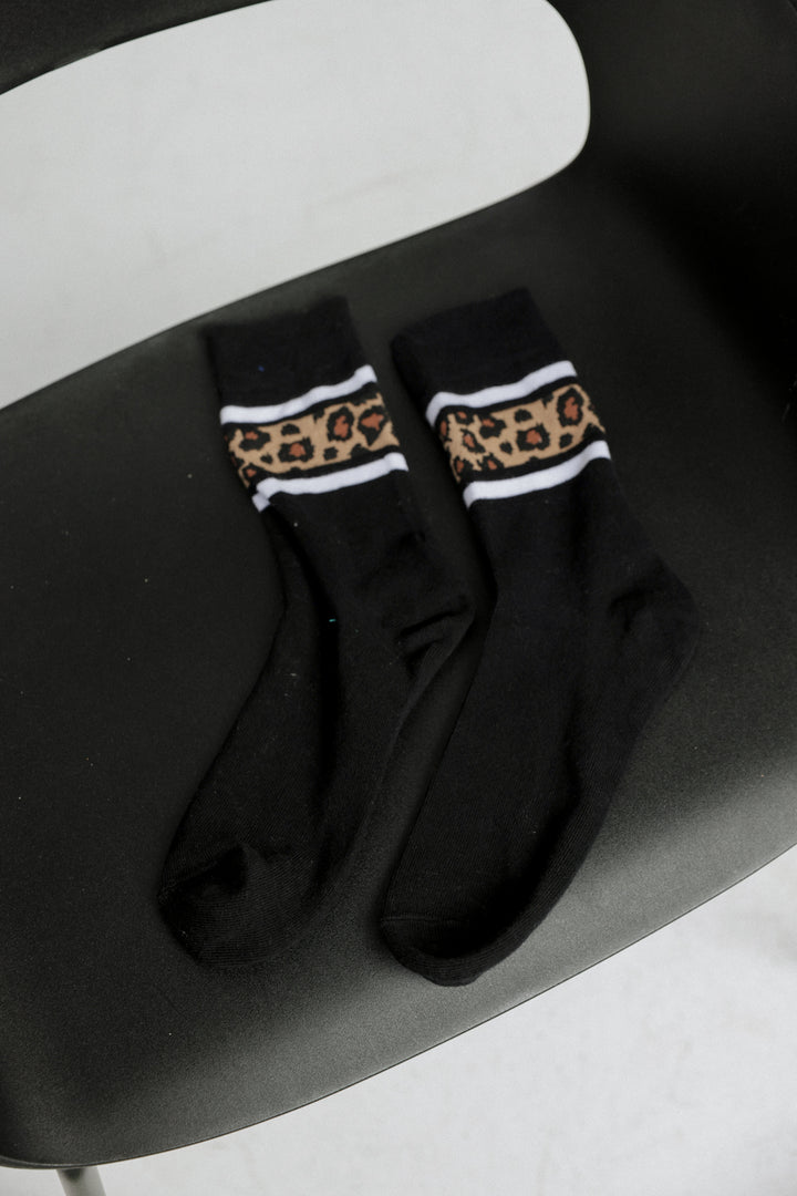 EE Black Leopard Socks