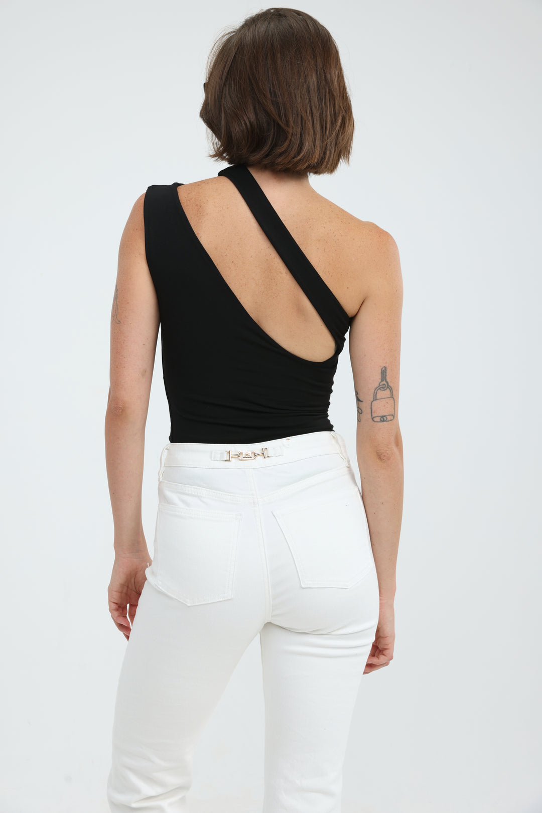 Fade Black One Shoulder Top