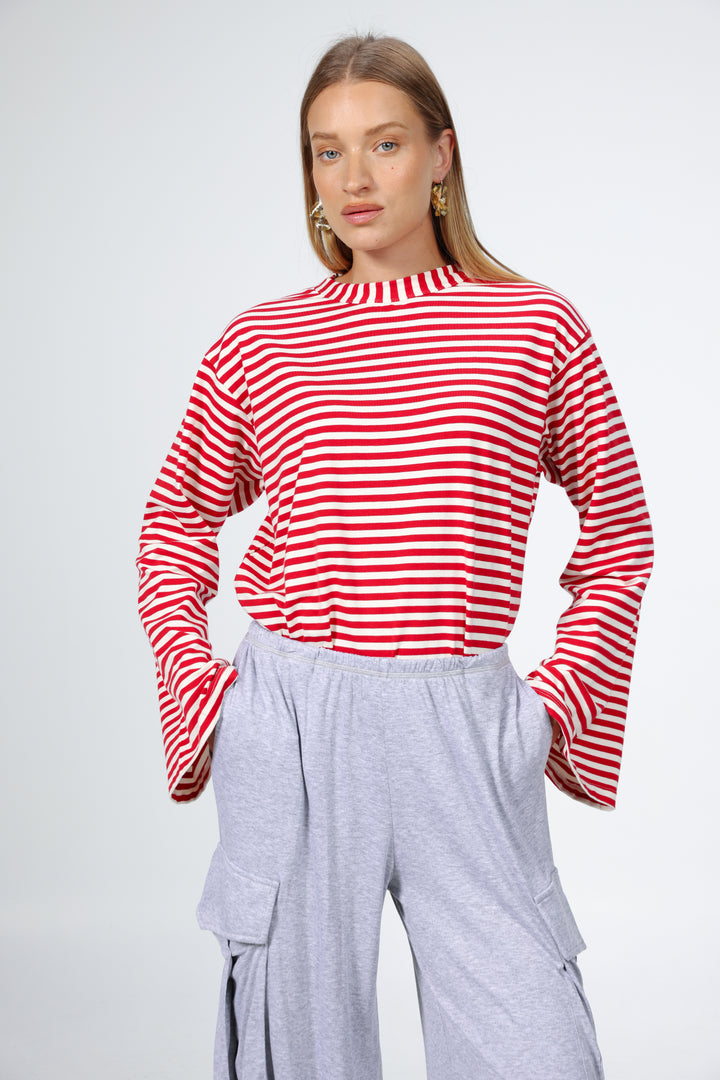Boyfriend Red Stripes Shirt