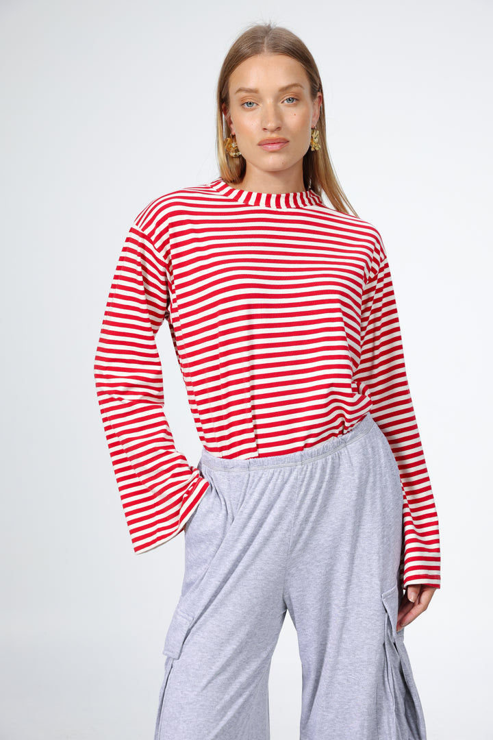 Boyfriend Red Stripes Shirt