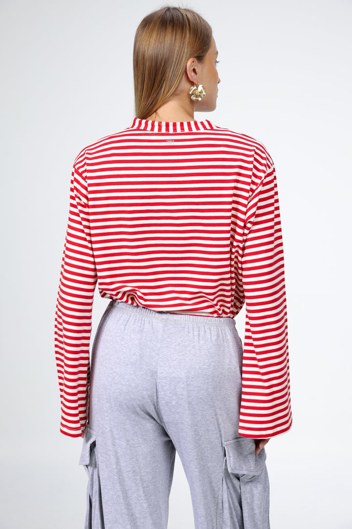 Boyfriend Red Stripes Shirt
