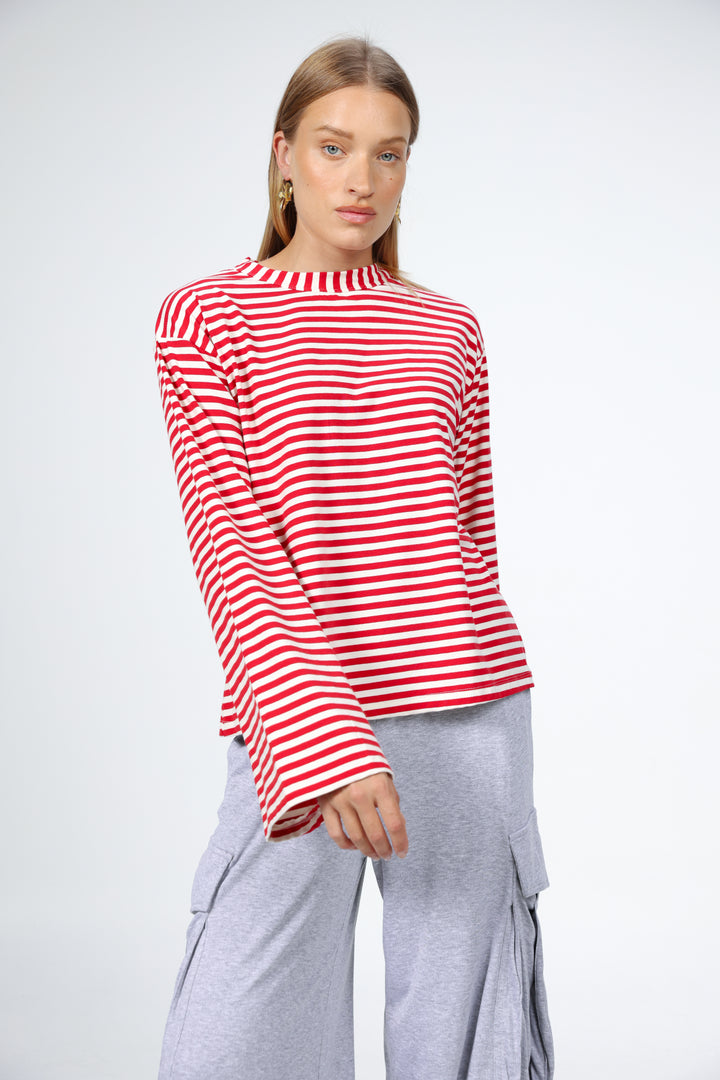 Boyfriend Red Stripes Shirt