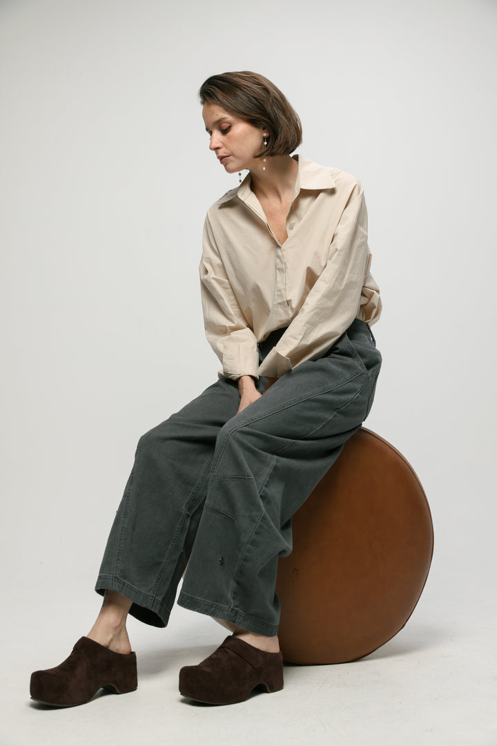 Chocolate Textured Suede Clogs