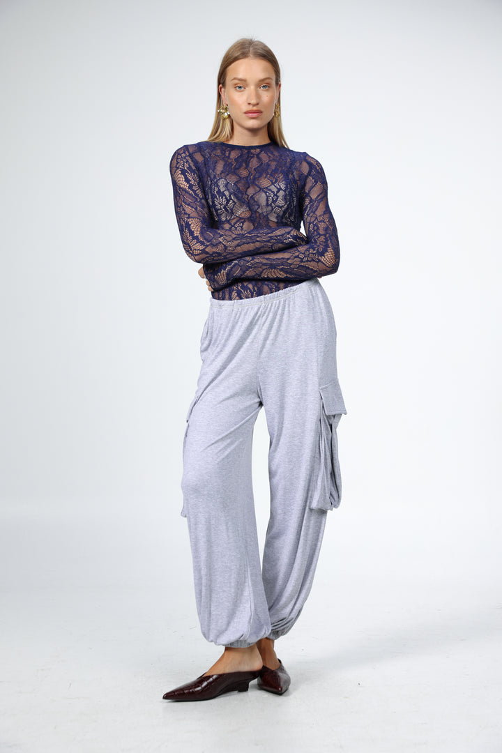 Navy Lace Shirt