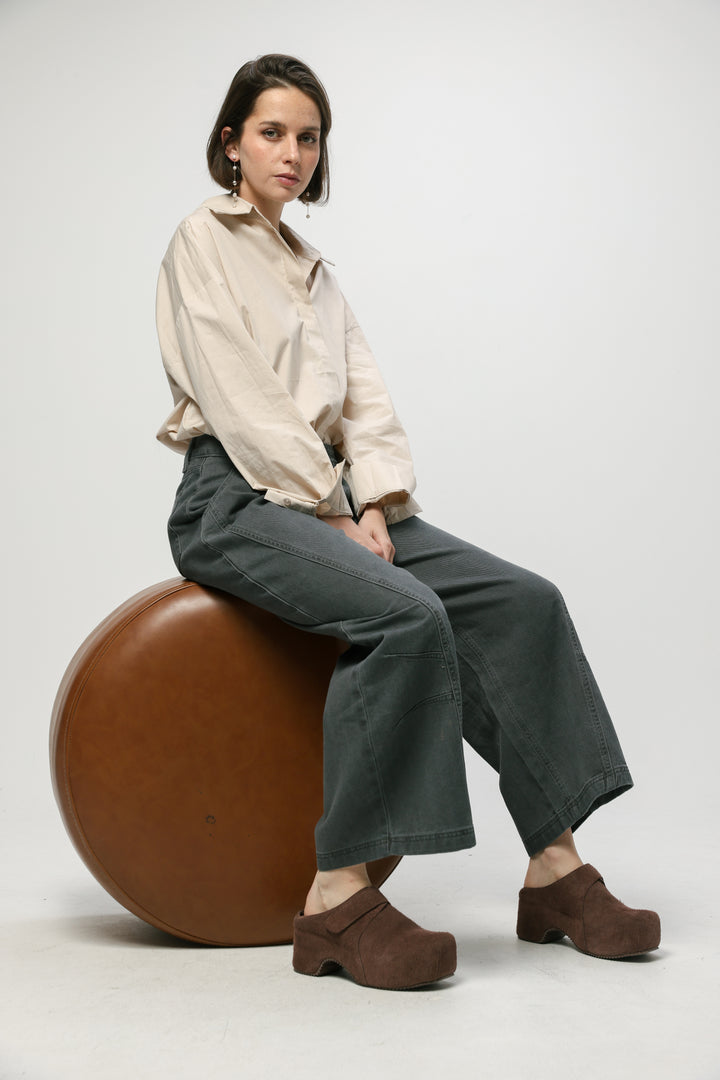 Mocha Textured Suede Clogs