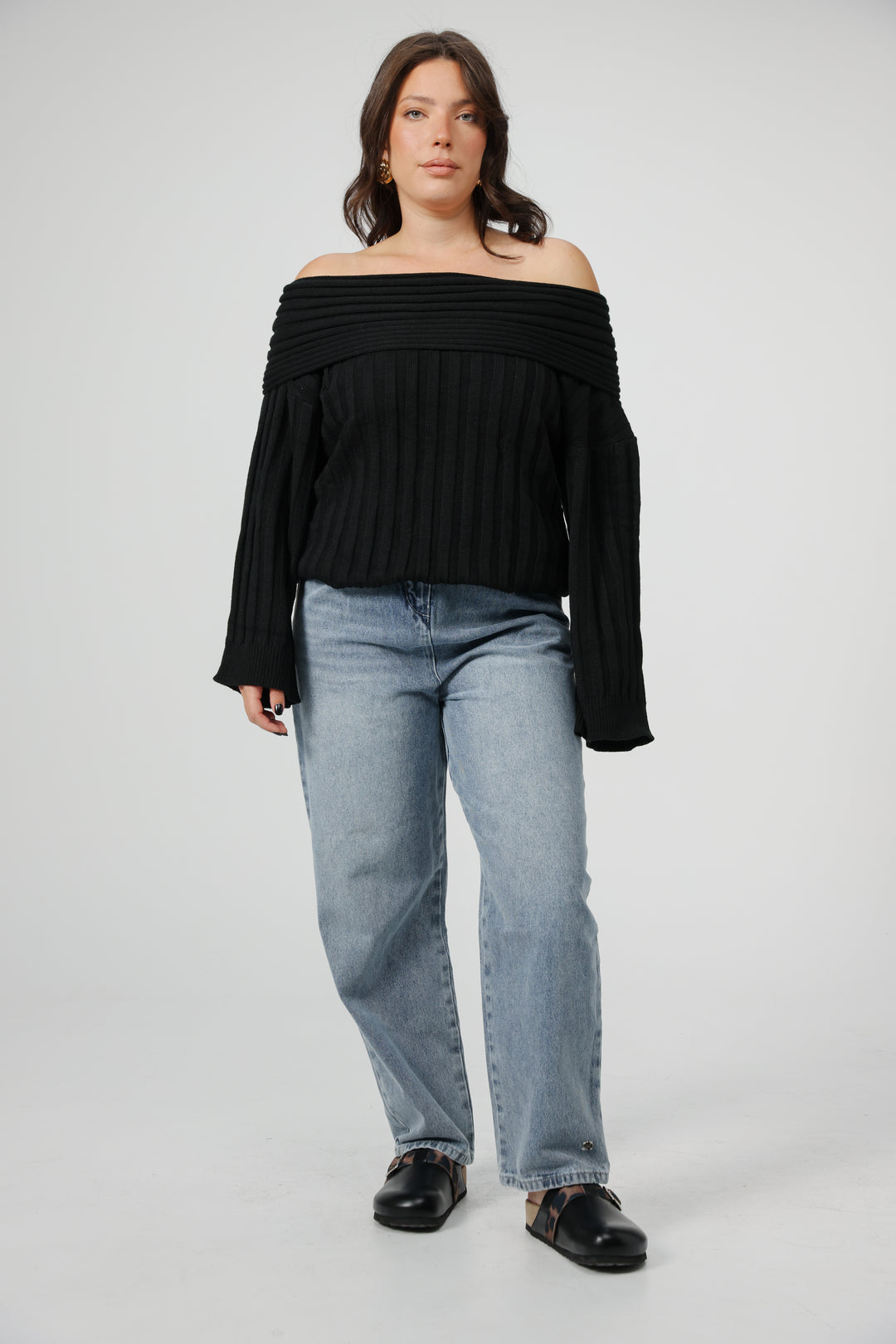 Memory Black Off Shoulder Sweater