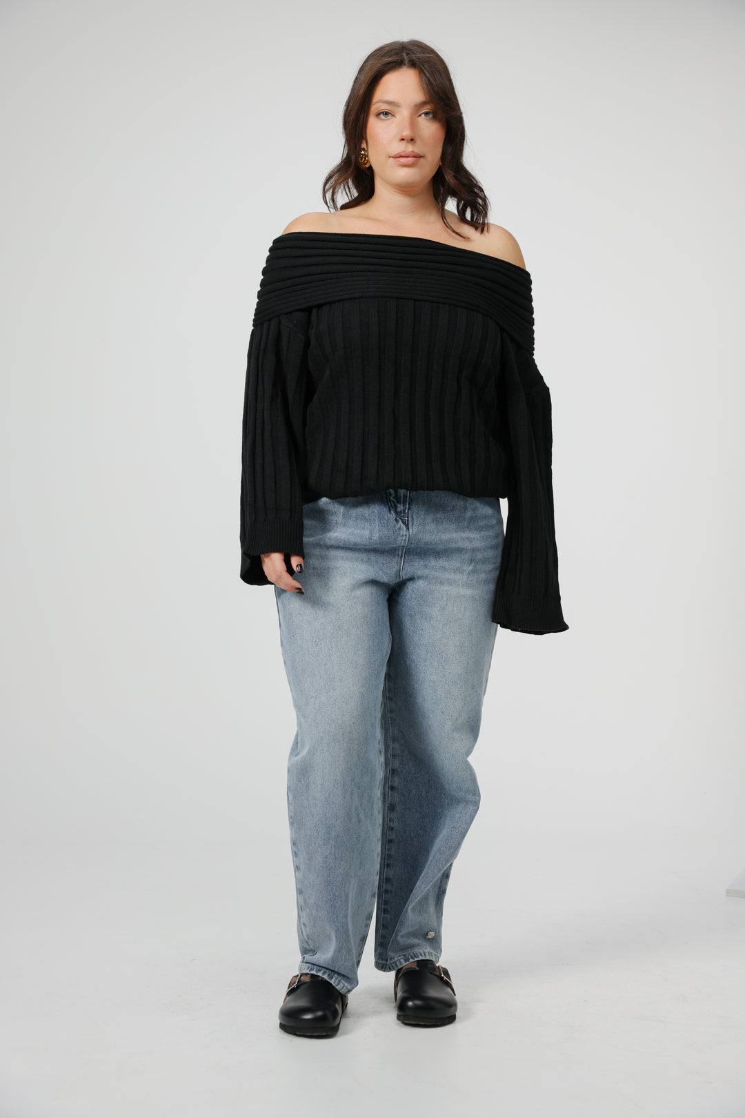 Memory Black Off Shoulder Sweater