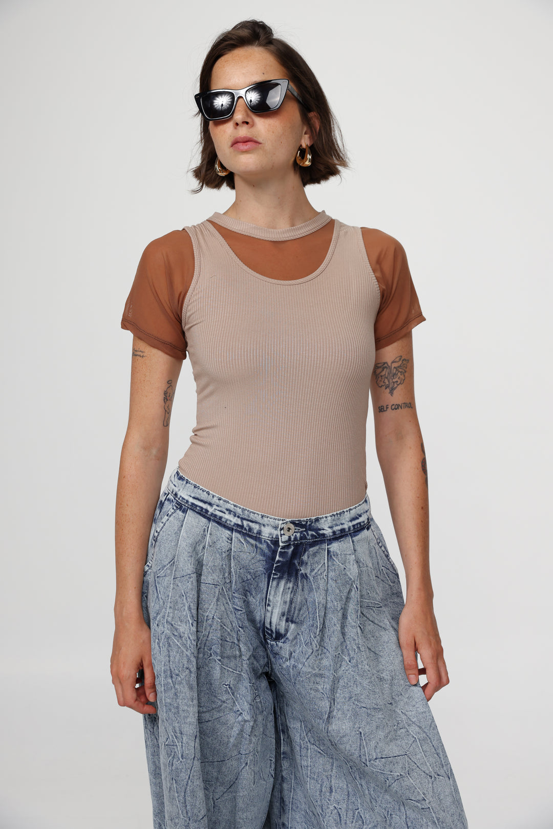 Job Brown Mesh T-Shirt
