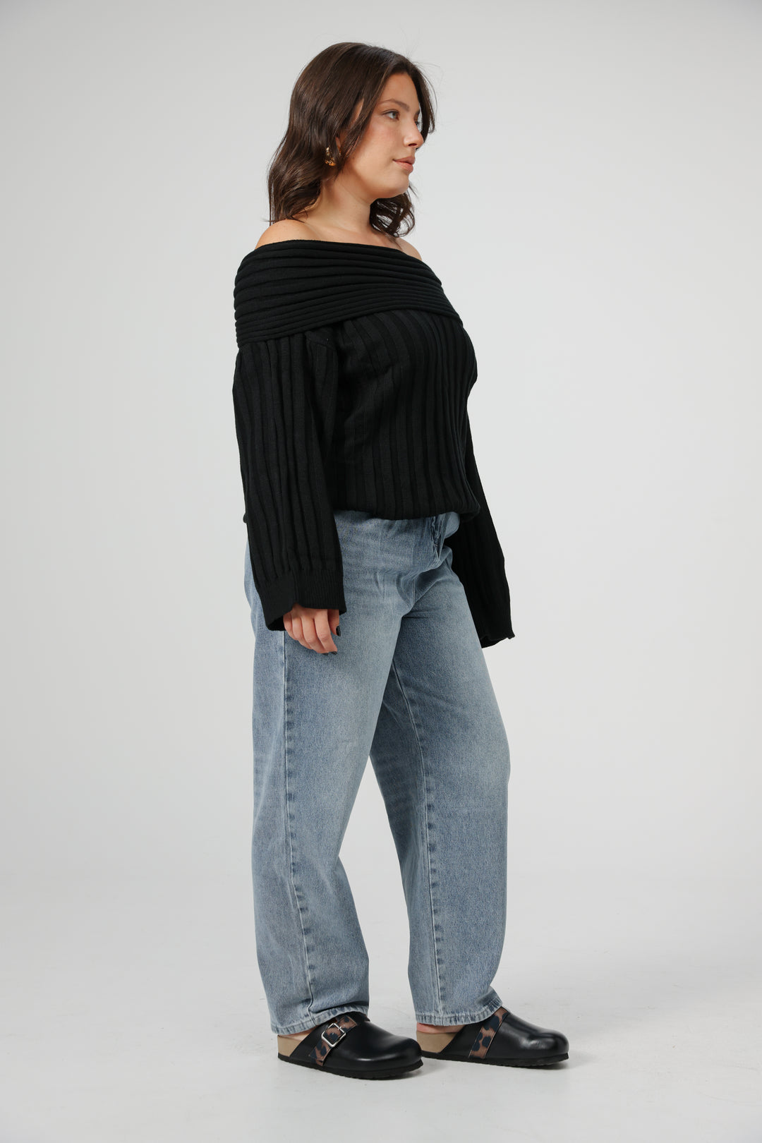 Memory Black Off Shoulder Sweater